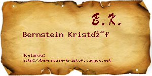Bernstein Kristóf névjegykártya